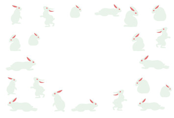 シンプルなうさぎのイラストの年賀状素材