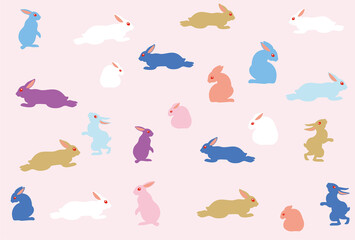 シンプルなうさぎのイラストの年賀状素材