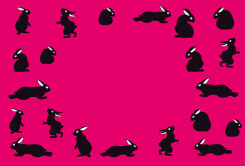 シンプルなうさぎのイラストの年賀状素材
