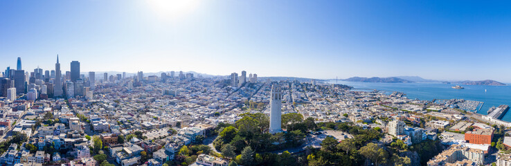 Aerial: epic San Francisco Bay Area. Drone view 
