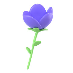 3d render purple floral minimalist icon