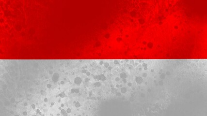 Indonesian Flag background with grunge texture