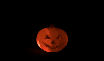 Happy halloween, Halloween pumpkin jack-o'-lantern in the night, Halloween pumpkin isolated on black blackground