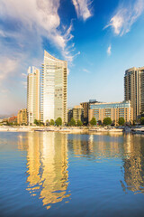 Fototapeta na wymiar Beautiful view of Zaitunay Bay in Beirut, Lebanon
