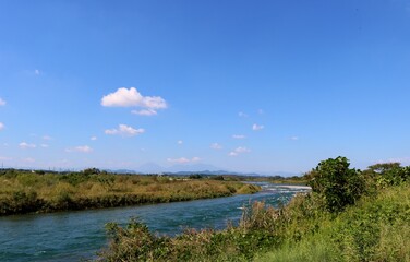 穏やかな気持ち良い河川　秋の鬼怒川　鬼怒グリーンパーク