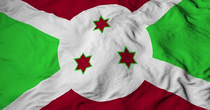 Waving flag of Burundi in 3D rendering
