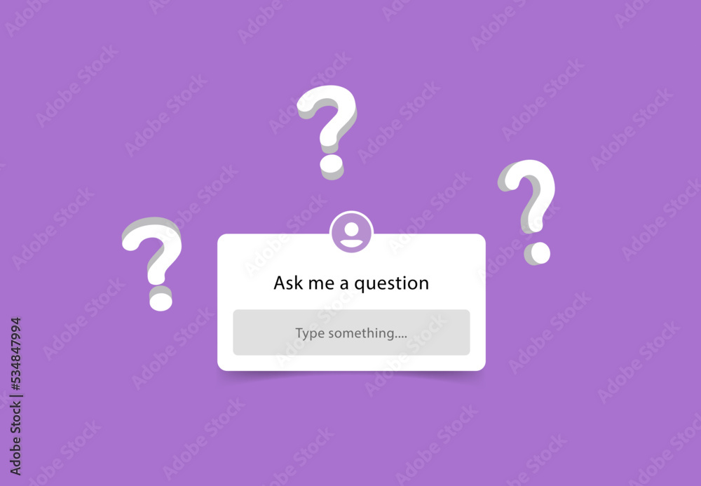 Aufkleber Ask me a question sticker frame story quiz template with 3d question mark icon sign social media user interface template, ask questions options stories button mockup frame . social media story 