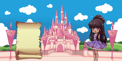 Birthday princess castle invitation 