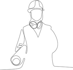 construction manager and engineer working on building site. Vector illustration