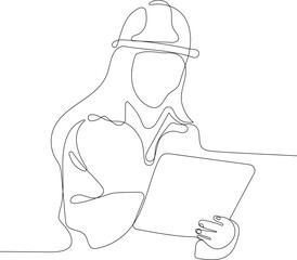 construction manager and engineer working on building site. Vector illustration