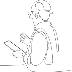 construction manager and engineer working on building site. Vector illustration