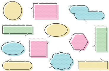 水玉柄の吹き出しイラスト