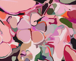 Obraz na płótnie Canvas Graffiti Blossoms - Abstract Botanical Art 