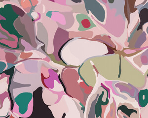 Obraz na płótnie Canvas Graffiti Blossoms - Abstract Botanical Art 