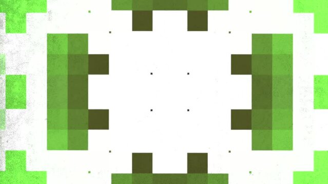 Motion gradient green pixels in 8 bit of architecture, motion abstract game, cyberpunk and retro style background