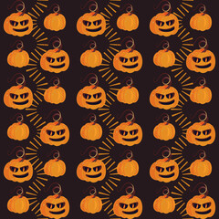 Halloween seamless pattern with pumpkins