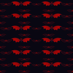 Halloween seamless pattern with bats