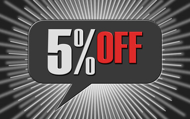 5 percent promotion banner tag