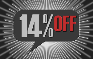 14 percent promotion banner tag