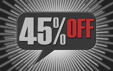 45 percent promotion banner tag