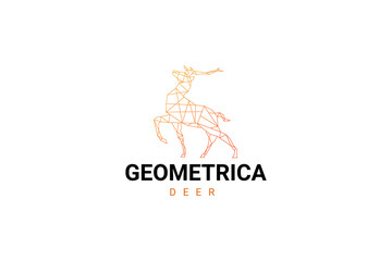 Deer Geometric Polygonal Logo Design Template
