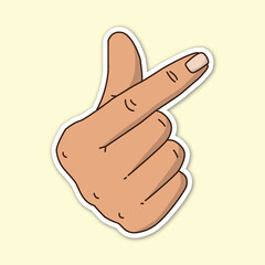 love hand poses, editable cartoon style sticker vector