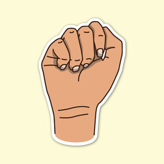 holding hand poses, editable cartoon style sticker vector