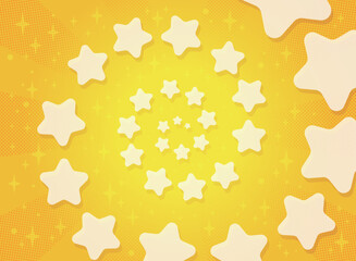 黄色のキラキラな星のうずの背景ベクターイラスト