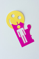 smiley and glyph or dingbat cutout of a stick figure standing (this is not the WC) - obrazy, fototapety, plakaty