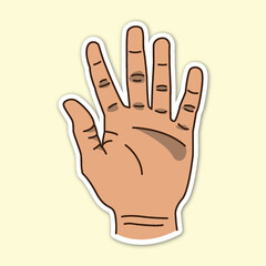 Fototapeta na wymiar five fingers hand poses, editable cartoon style sticker vector