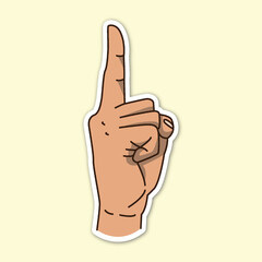 choosing finger hand poses, editable cartoon style sticker vector
