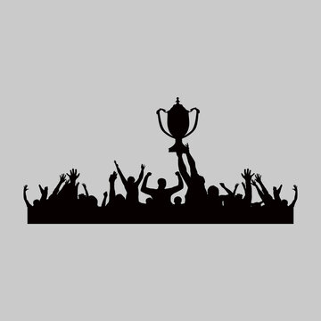 illustration of person lifting a trophy after winning a championship tournament