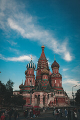 Fototapeta na wymiar St. Basil's Cathedral, Red Square, Moscow, Russia. Moody light.