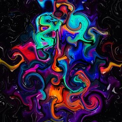 Blue and black jagged texture blooming ice crystal layer, kaleidoscope texture background pattern, seamless pattern, mandala. Modern illustration color combination, Great for website, decoration etc