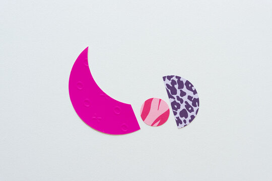 grungy background with three paper shapes