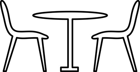Chair, table icon. Vector illustration, flat design on white background..eps
