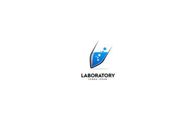 Lab logo style of chemical. Drip laboratory creative idea. Abstract geometric, simple creative logo illustration.