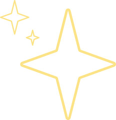 Celebration star sparkle gold contour pattern. Art deco star twinkle shaped outline pattern. New year celebration decoration, birthday party festive graphic