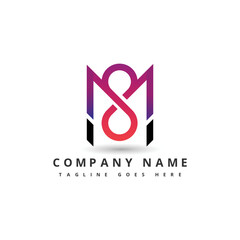 Creative Modern Elegant Trendy Unique Artistic Black And White Color MS SM M S Initial Based Letter Icon Logo