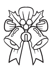 Bell Christmas Doodle Coloring Page