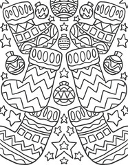 Sock Ornamen Christmas Doodle Coloring Page