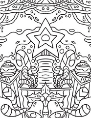 Christmas Things Doodle Coloring Page