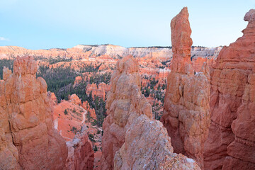 Orange cliffs of hoodoos in Bryce Canyon National Park, Utah