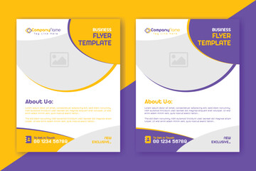 Creative corporate business flyer design poster pamphlet brochure cover design layout background, two colors scheme, vector template in A4 size. Trendy minimalist flat geometric design. Easy to use.
