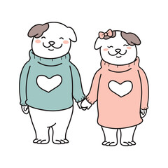 Cute animal illustration design with love