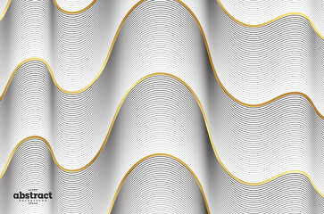ocean wave with golden striped curve and wavy luxury theme background can be use for advertisement brochure template banner website cover technology vector eps.
