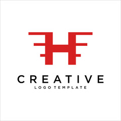 Obraz premium Letter H logo icon design template elements. Abstract vector icon.