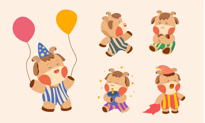 Set of cute cow. Draw vector illustration character design, adorable calf collection. Cartoon suitable for sublimation, shirt, postcard ,poster ,printable ,stationery ,kids and baby product,etc.
