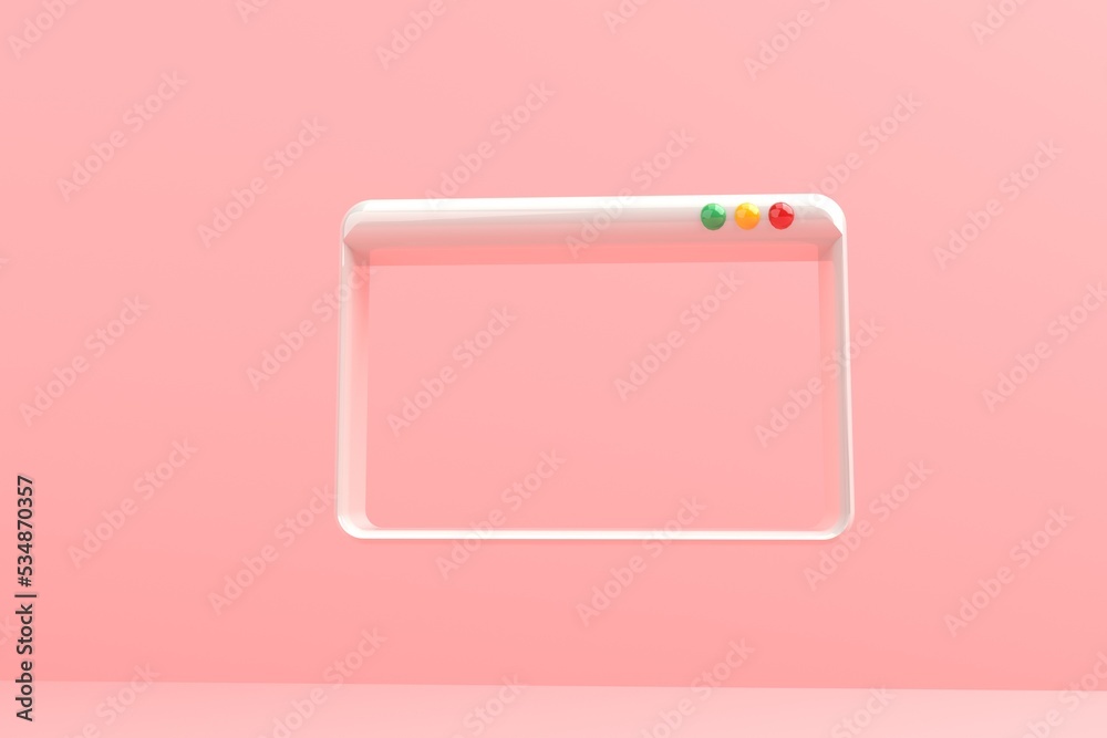 Poster internet browser web window display 3d render