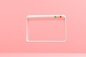 Internet browser web window display 3D render